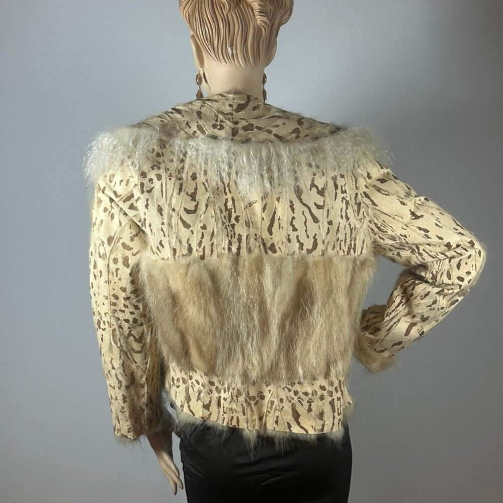 Vintage Reversible Tibetan Lamb Fur Jacket with Fringe Trim - Picture 2 of 6